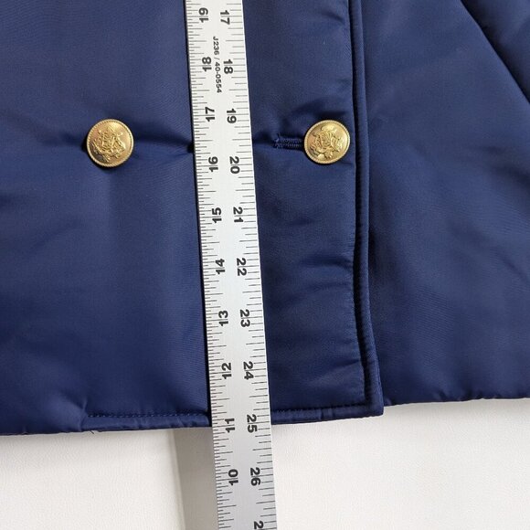 J. Crew Women's Pea Coat Puffer Jacket - Size XS Blue - Picture 10 of 15